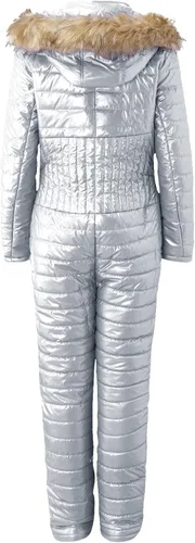 Vista 5 de JUNGE Traje de esquí para mujer, traje de invierno para deportes de nieve al aire libre, overol con capucha y cuello con capucha, ajuste delgado