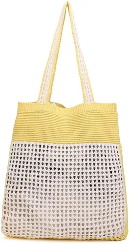 Vista 9 de ENBEI Bolsas bohemias, bolsa de punto de hombro, bolsa de mano Y2K estética, bolso de ganchillo lindo para mujeres, regalos hippie
