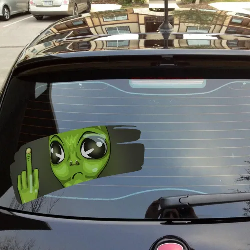 Vista 6 de 2 calcomanías divertidas de vinilo 3D para parachoques de automóvil, calcomanías autoadhesivas de doble cara para autos, ventanas, parachoques