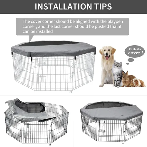 Vista 62 de PETIME - Corral plegable de metal para ejercicio de perros/Parque de juegos para cachorros con 8 paneles para interior/exterior, valla de patio