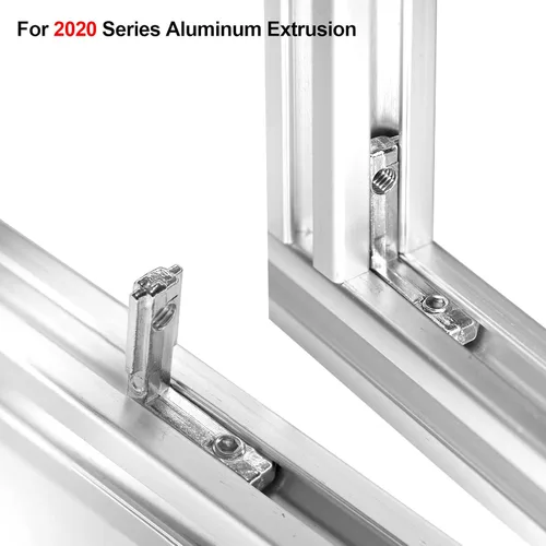Vista 3 de 20 piezas de soporte L, perfil de aluminio estándar europeo Serie 2020 Ranura T 0.236 in Junta de soporte interior con tornillos, conector