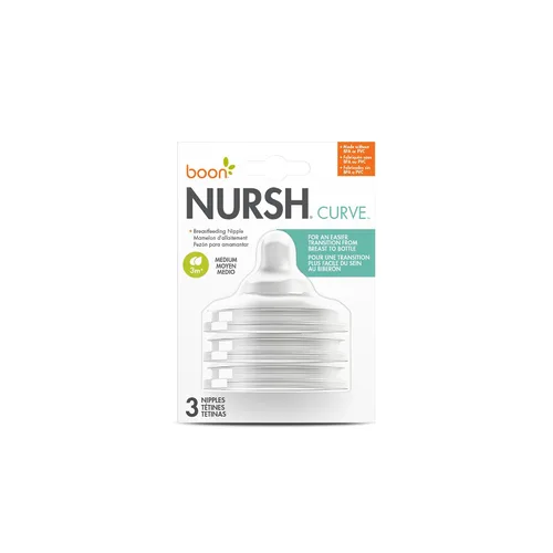 Vista 7 de Boon Nursh Curve - Tetinas de silicona para biberón, flujo medio
