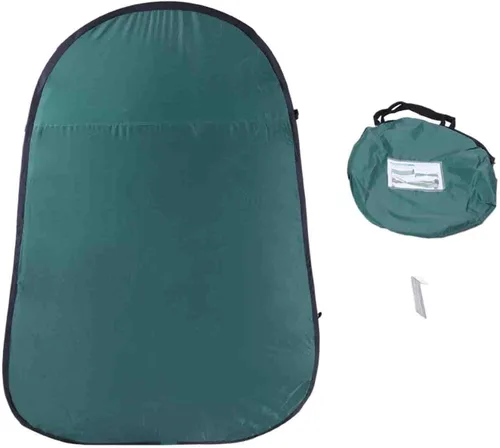 Vista 8 de Tienda de campaña portátil desplegable para inodoro, camping, ducha, tienda de campaña para vestuario, verde, 47.2 pulgadas de ancho x 74.8 pulgadas