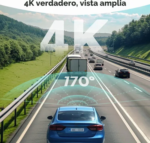 Vista 2 de BOTSLAB Cámara de salpicadero 4k delantera y trasera, monitor de estacionamiento 24/7 con kit cableado, dashcam ultra gran angular de 170°, ADAS