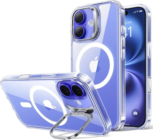 Vista 74 de ESR Funda para iPhone Air con soporte de almacenamiento, compatible con MagSafe, protección contra caídas de grado militar, funda magnética