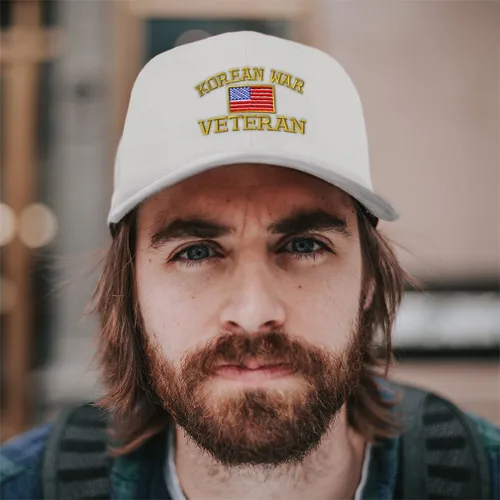 Vista 2 de Gorras de béisbol personalizadas para hombres y mujeres bordados veteranos estadounidenses guerra coreana A señoras y hombres sombreros de béisbol