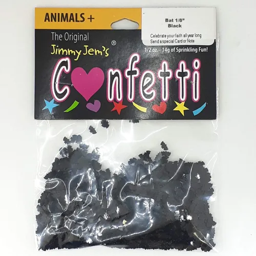 Vista 2 de Bate de confeti 1/8" negro - paquete al por menor #9718 QS0