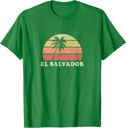 Vista 5 de El Salvador Vintage 70s Retro Throwback Design Camiseta, Azul