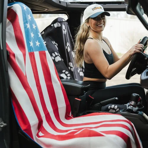 Vista 4 de Sprints Toalla atlética para correr, tamaño completo, funda de asiento de automóvil, microfibra de rendimiento (bandera estadounidense)