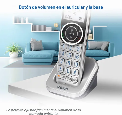 Vista 9 de VTECH VS112-3 DECT 6.0 - Teléfono inalámbrico Bluetooth 3 para el hogar con contestador, bloqueo de llamadas, identificador de llamadas Plateado