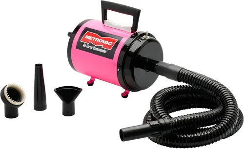 Vista 8 de METROVAC AFTD-3V Air Force Commander Secador de aseo de mascotas de velocidad variable Rosa Soplador de pelo de perro de alta velocidad 4.0 HP USA
