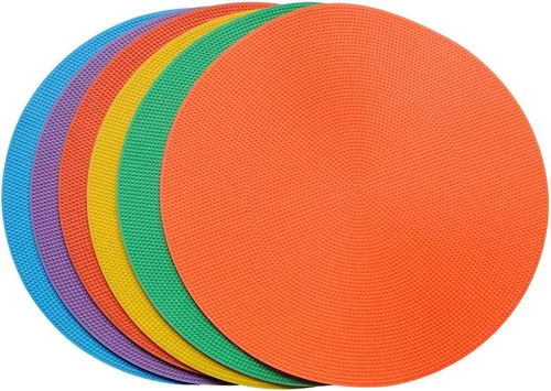 Vista 5 de Marcadores de punto de 10 pulgadas, juego de 6 conos de campo planos (9.8 in), antideslizantes, para fútbol, baloncesto, fútbol, entrenamiento