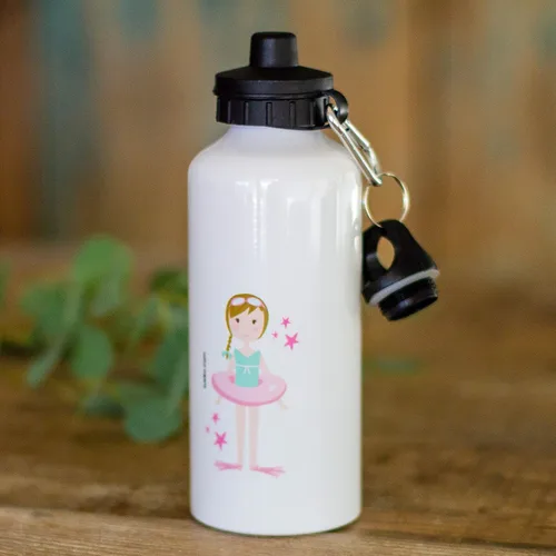 Vista 4 de Susiko Swimming Girl - Botella de aluminio para niñas, color blanco, talla M