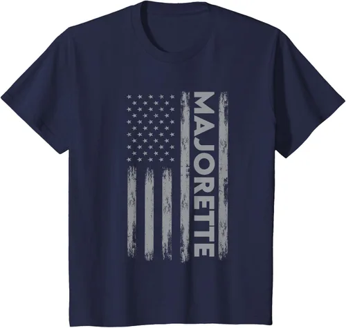 Vista 36 de Great Majorette - Camiseta de bastón giratorio con diseño de bandera de Estados Unidos, Negro, S