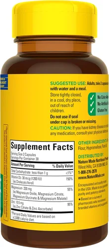Vista 9 de Nature Made - Suplemento complejo de magnesio con vitamina D y zinc para el apoyo inmunológico, glicinato de magnesio, malato, citrato y óxido