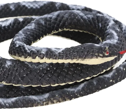 Vista 6 de plplaaoo Juguete de serpiente falsa, serpiente realista, figura de serpiente de coliflor de boa simulada, figura de serpiente de plástico