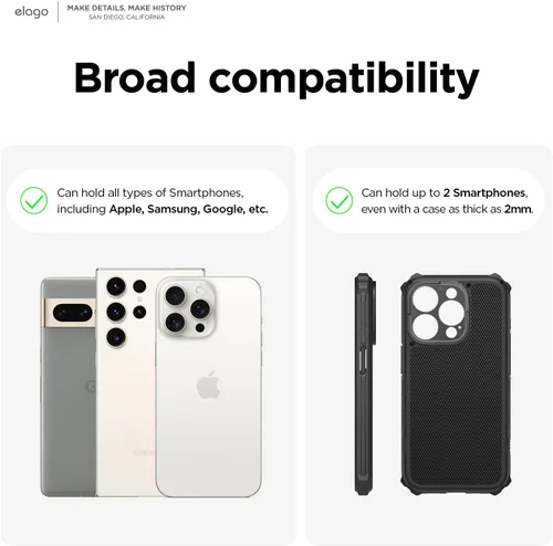 Vista 2 de elago Soporte para teléfono compatible con todos los modelos de teléfono: montaje con tornillo, carga con cable disponible, organizador