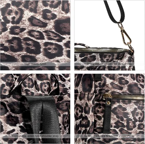 Vista 6 de AO ALI VICTORY Mochila de nailon para mujer, bolso de mano y bolso de hombro, bolsas escolares antirrobo, bolsos de viaje casuales