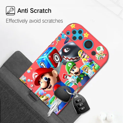 Vista 2 de PERFECTSIGHT Designed for Nintendo Switch OLED Protective Case, Switch OLED Joycon TPU Dockblae Cases for Girls Boys Kids Cute Kawaii Shell for