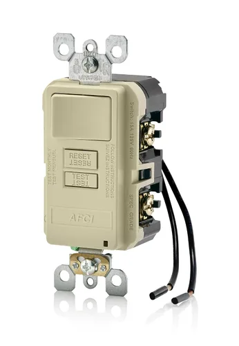 Vista 36 de Leviton SmartlockPro Interruptor con enchufe de doble polo receptáculo, AFTR1-E, 120.0 volts