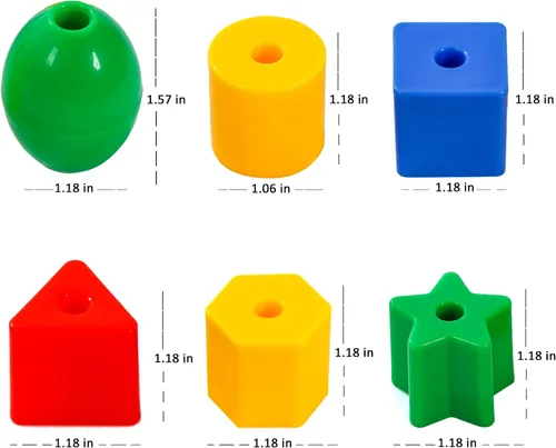 Vista 6 de KUTOI Juguetes para niños pequeños – Juego de cuentas grandes con cordones para habilidades motoras finas y coordinación ojo-mano – 36 cuentas y 6