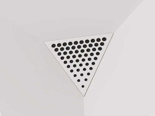 Vista 25 de (Paquete de 2) — Panel acústico de absorción de sonido y difusión para esquinas de techo, trampa de bajos «Triángulo-REDONDOS» de espuma acústica