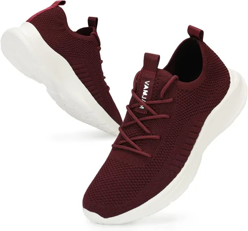 Vista 5 de VAMJAM Zapatos deportivos de correr para hombre, ligeros, transpirables, con cordones, de malla, para caminar, entrenamiento, casuales, deportivos