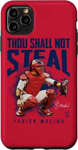 Vista 13 de Yadier Molina - Carcasa para iPhone 17, diseño de "Thou Shall Not Steal