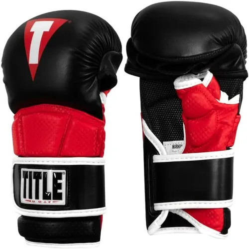 Vista 3 de TITLE MMA Guantes de combate de contacto completo, negro/rojo, regular