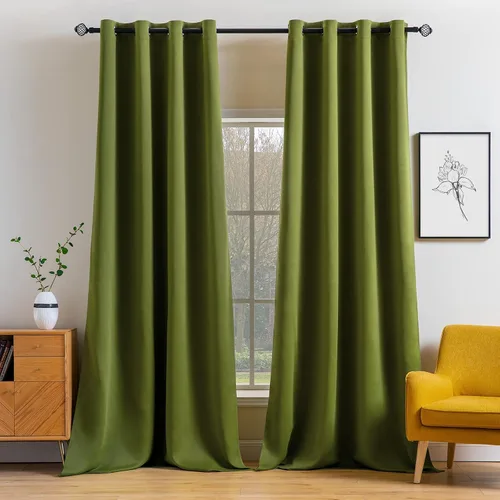 Vista 63 de MIULEE Cortinas opacas para dormitorio o sala de estar, juego de 2 paneles de cortina para ventana con aislamiento térmico y bloqueo de luz