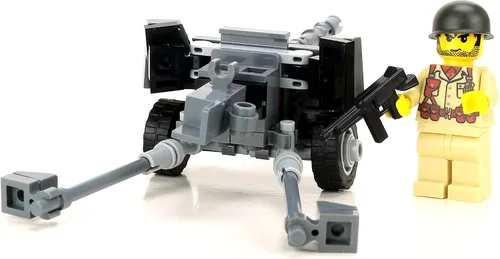 Vista 3 de Battle Brick Juego de artillería coleccionable de 2.244 in M1 At-Gun World War 2