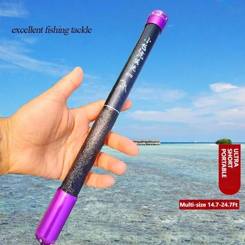 Vista 5 de Tenkara Rod de fibra de carbono telescópica caña de pescar portátil ultraligera caña de pescar Tenkara plegable Bass Crappie Kit completo caña
