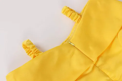 Vista 5 de JerrisApparel Vestido de princesa con hombros descubiertos, disfraz en capas para niña pequeña