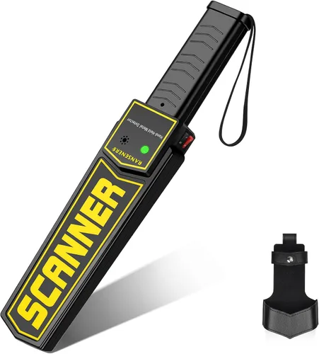 Vista 8 de RANSENERS Varita detector de metales portátil, varita de seguridad, alertas de sonido y vibración ajustables portátiles, detecta todos los productos