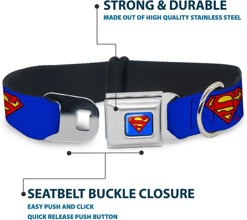 Vista 4 de Buckle-Down Collar de perro, hebilla de cinturón de seguridad, escudo