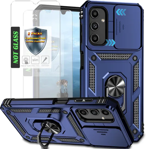 Vista 15 de Funda para Galaxy A26 con cubierta para lente de cámara, protector de pantalla HD, protección contra caídas de grado militar, soporte de anillo
