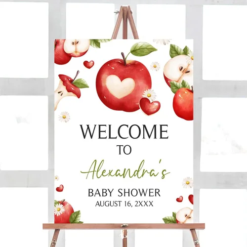 Vista 9 de Letrero de bienvenida para baby shower, personalizable, tema Berry Sweet, varios tamaños