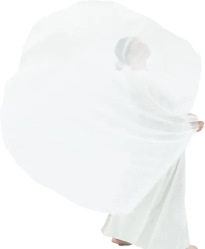 Vista 6 de Wuchieal Bandera de alabanza de 55" de 1 pieza con poste escalable, bandera de adoración Semicírculo Alas de Ángel de Adoración para Danza