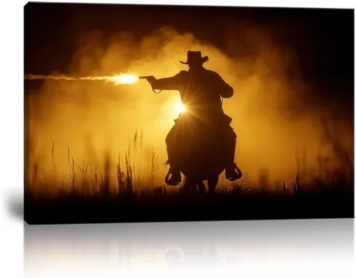 Vista 43 de Arte de pared de vaquero occidental Imágenes de mujeres vaquero Impresiones Póster de lienzo del suroeste Arte de decoración de pared occidental