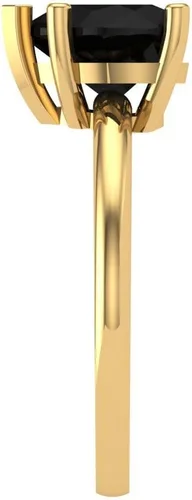 Vista 3 de Anillo de compromiso de 5 puntas, con solitario de corte de corazón, de 2,0 quilates, oro amarillo de 14 quilates