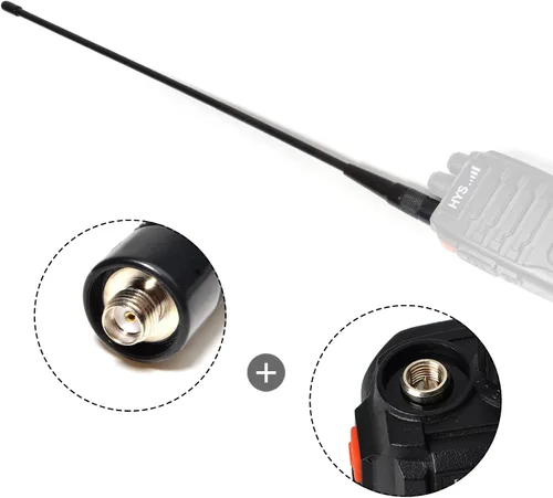 Vista 5 de Antena 771N, GMRS 462-467Mhz 14.5 pulgadas antena látigo, conector hembra SMA-hembra para Kenwood TYT Retevis BAOFENG UV-82 UV-B5 GT-3 BF-F8HP