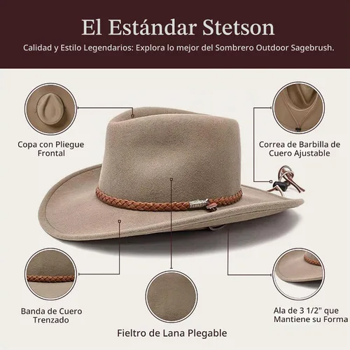 Vista 4 de Stetson Crushable Sagebrush Outdoor Hat