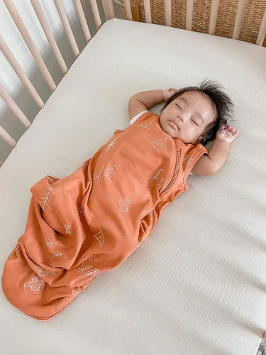 Vista 5 de Ecolino - Saco de dormir para bebé de algodón orgánico, con cremallera de 2 vías, saco de dormir para recién nacido, 0 a 6 meses, desierto
