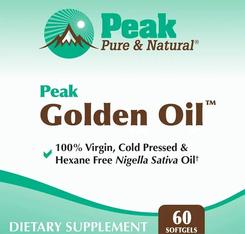 Vista 2 de Peak Pure & Natural, Peak Golden Oil Suplemento de aceite de semilla negra orgánico prensado en frío, aceite de semilla negra para la salud