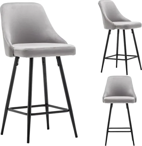 Vista 11 de BTEXPERT Juego de 2 sillas de bar de comedor tapizadas de alta calidad de 25 pulgadas de altura, taburetes de bar con respaldo alto, taburetes