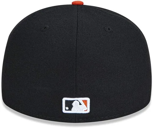 Vista 4 de Gorra New Era para hombres de los New York Yankees. Colección auténtica de gorras MLB 59Fifty, adulto, escarlata Negro