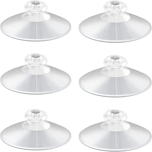 Vista 7 de Conectores de ducha con ventosas para baño (4 piezas) Lechón transparente grande de plástico PVC de 2 pulgadas sin ganchos, ventosas de repuesto