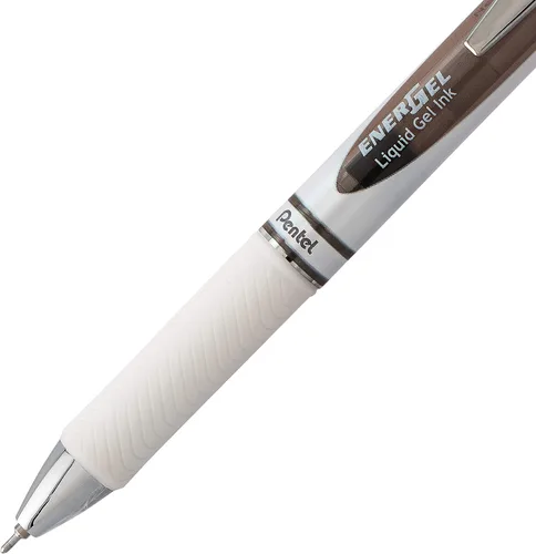 Vista 5 de Pentel EnerGel Pearl RTX Bolígrafo de gel líquido retráctil, (0.028 in), línea media, punta de aguja, tinta negra, paquete de 12 (BLN77PW-A)