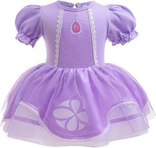 Vista 31 de Disfraz de princesa de Belle Sofía Blancanieves para niñas pequeñas, disfraz de princesa, Navidad, Halloween, mameluco con diadema