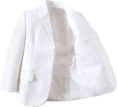 Vista 5 de Visaccy - Traje de vestir para niños, corte ajustado, traje para pajecito de boda